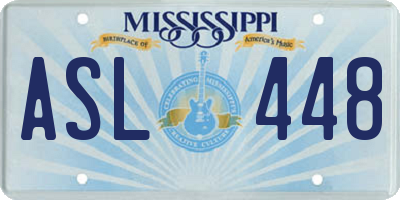 MS license plate ASL448