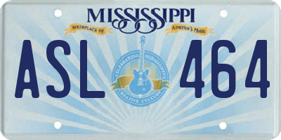 MS license plate ASL464
