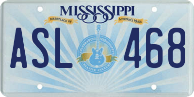 MS license plate ASL468