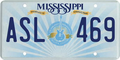 MS license plate ASL469