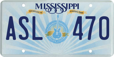 MS license plate ASL470