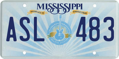 MS license plate ASL483