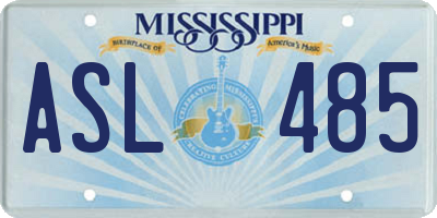 MS license plate ASL485