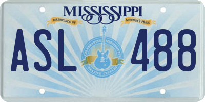 MS license plate ASL488