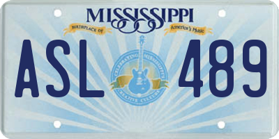 MS license plate ASL489