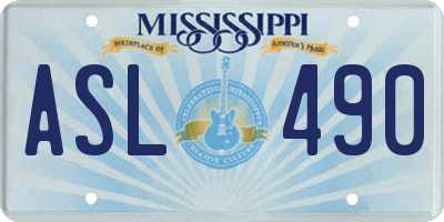 MS license plate ASL490
