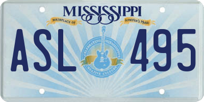 MS license plate ASL495