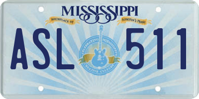 MS license plate ASL511
