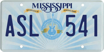 MS license plate ASL541