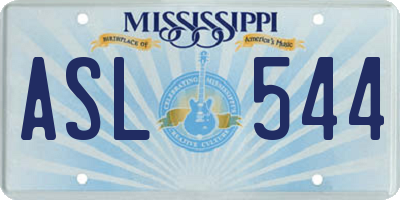 MS license plate ASL544