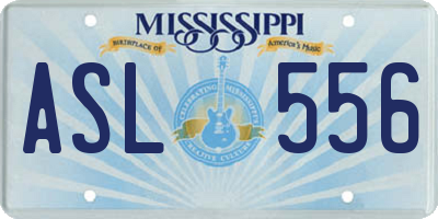 MS license plate ASL556