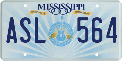 MS license plate ASL564