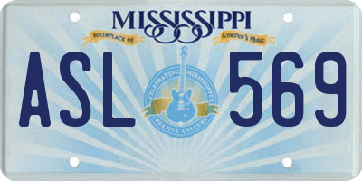 MS license plate ASL569