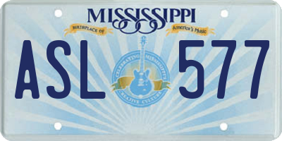MS license plate ASL577