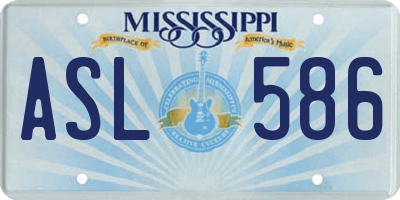 MS license plate ASL586