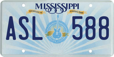 MS license plate ASL588