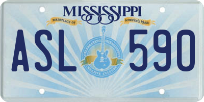 MS license plate ASL590