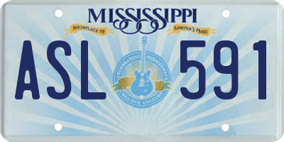 MS license plate ASL591