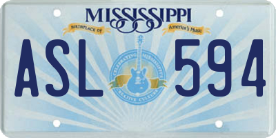 MS license plate ASL594