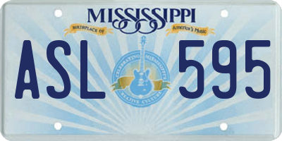 MS license plate ASL595