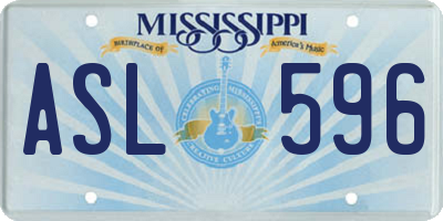 MS license plate ASL596