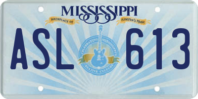 MS license plate ASL613