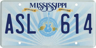 MS license plate ASL614