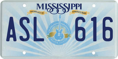 MS license plate ASL616