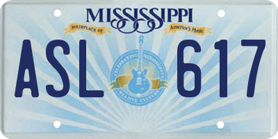 MS license plate ASL617