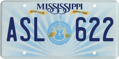 MS license plate ASL622
