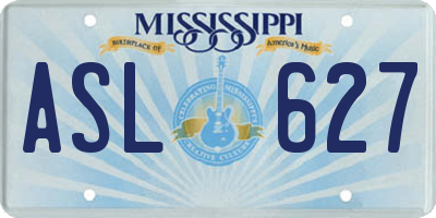 MS license plate ASL627