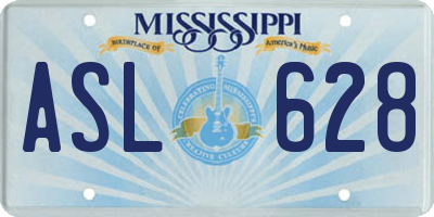 MS license plate ASL628