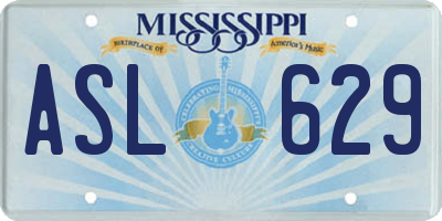 MS license plate ASL629