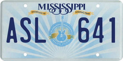 MS license plate ASL641