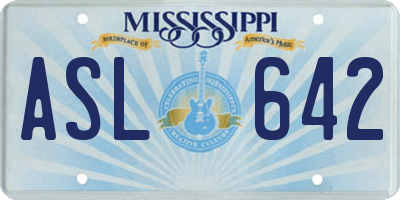 MS license plate ASL642