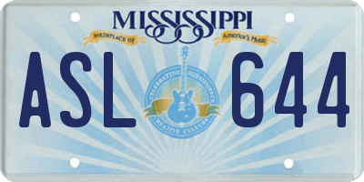 MS license plate ASL644