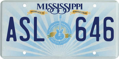MS license plate ASL646