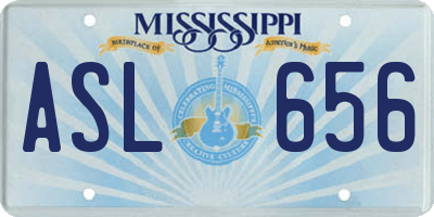 MS license plate ASL656