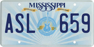 MS license plate ASL659
