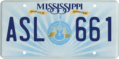 MS license plate ASL661