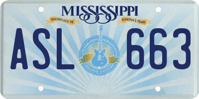 MS license plate ASL663