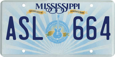 MS license plate ASL664