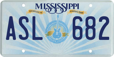 MS license plate ASL682