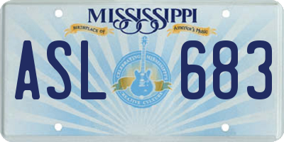 MS license plate ASL683