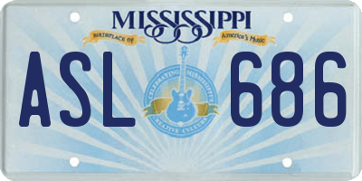 MS license plate ASL686