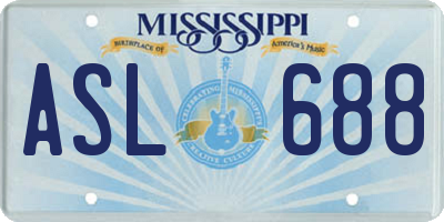 MS license plate ASL688