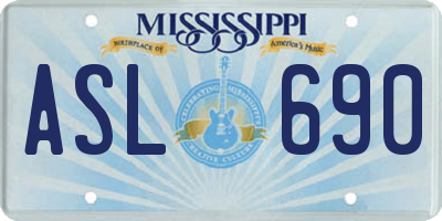 MS license plate ASL690