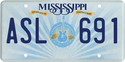 MS license plate ASL691