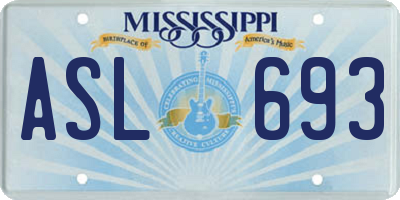 MS license plate ASL693