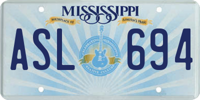 MS license plate ASL694